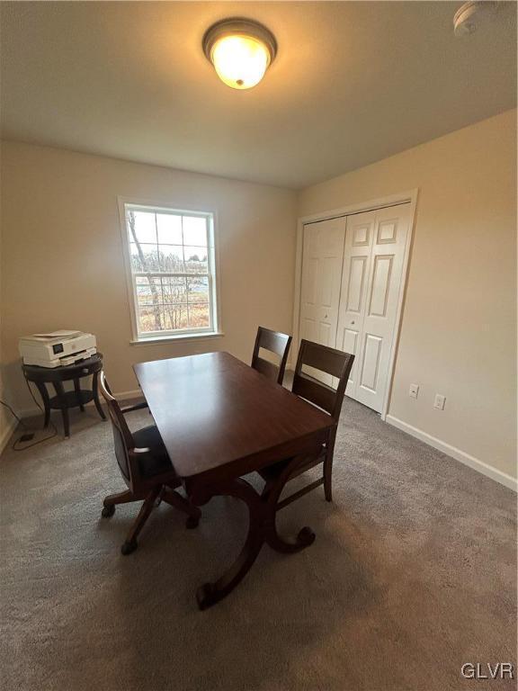 2848 Norton Ave Unit 4, Palmer Twp, PA 18045 - dining space with dark colored carpet and baseboards