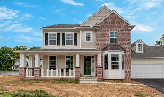 craftsman-style home with covered porch