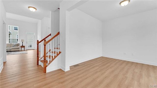 empty room featuring light hardwood / wood-style flooring