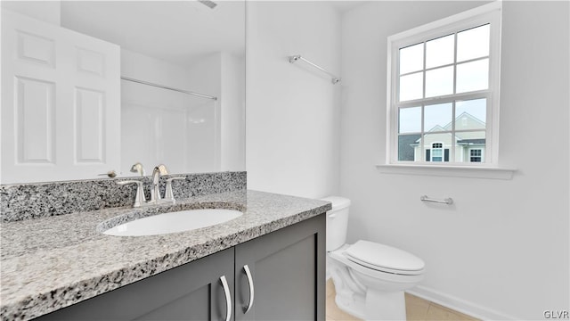 bathroom featuring toilet and vanity