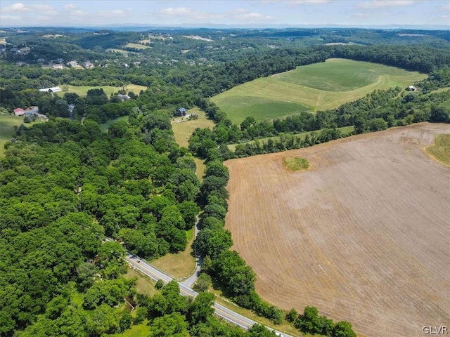 drone / aerial view with a rural view