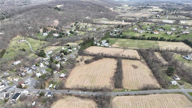 aerial view featuring a rural view