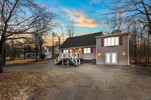 view of front of property featuring french doors