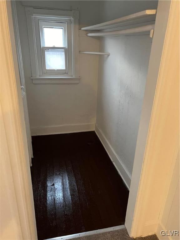 spacious closet featuring hardwood / wood-style flooring