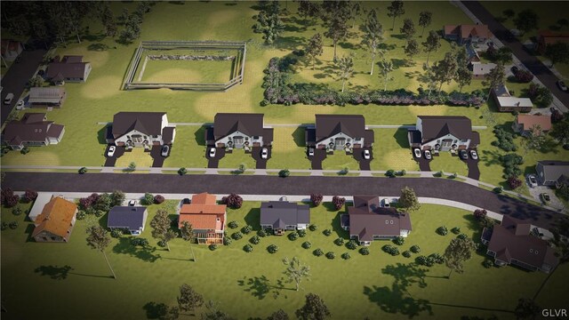 aerial view with a residential view