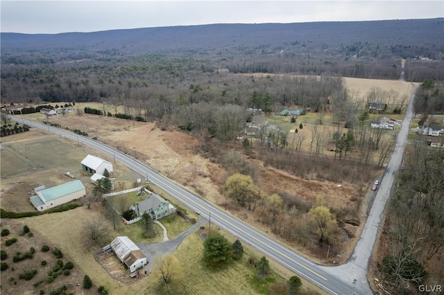 drone / aerial view with a rural view