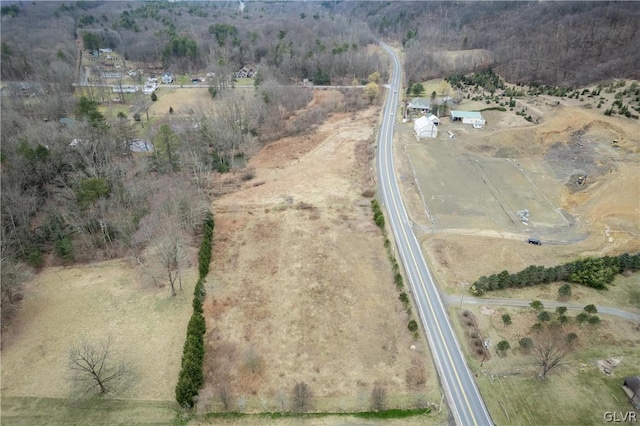 drone / aerial view with a rural view