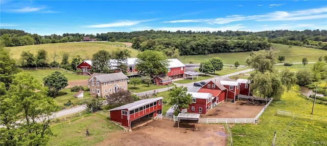 aerial view featuring a rural view