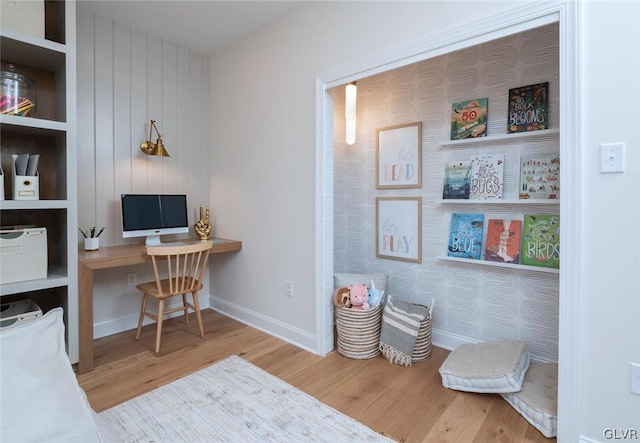 office area featuring light wood-type flooring