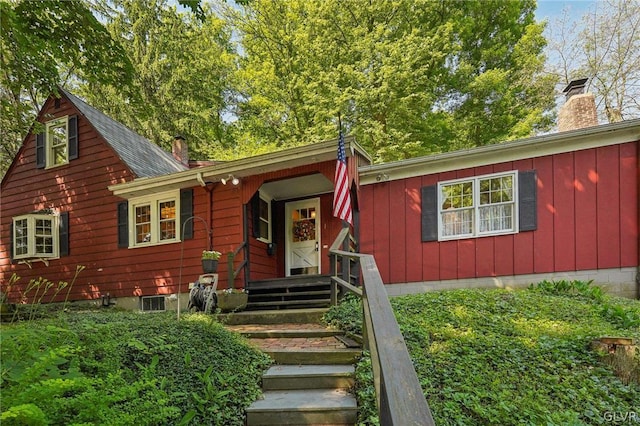 151 Nazareth Pike, Lower Nazareth Twp, PA 18020 - view of front facade with board and batten siding and a chimney
