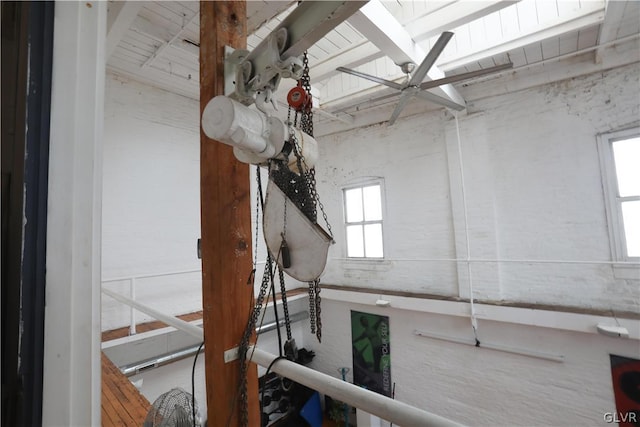 interior details featuring a skylight