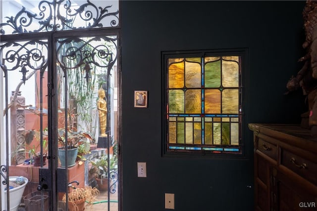 doorway with french doors
