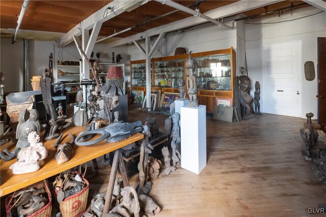 interior space with wood finished floors