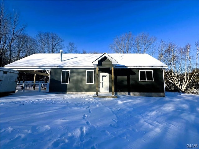 view of single story home