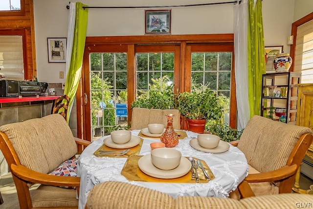 dining area with plenty of natural light