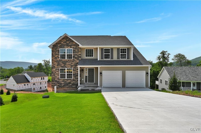 view of front of home with a front yard