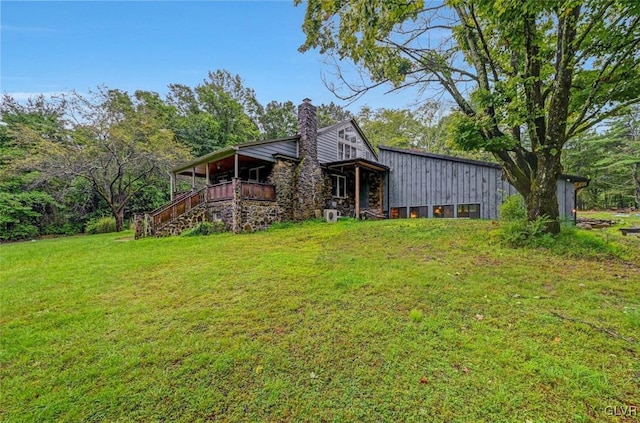 exterior space with a front lawn