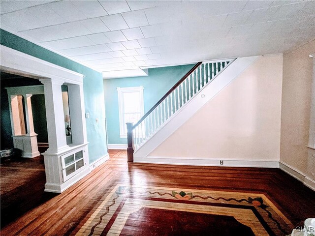 55 S Walnut St, Lansford Borough, PA 18232 - interior space with hardwood / wood-style floors, stairway, and baseboards
