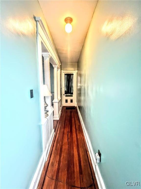 55 S Walnut St, Lansford Borough, PA 18232 - hall featuring dark wood-style floors and baseboards
