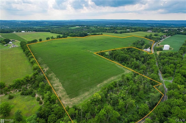 drone / aerial view with a rural view