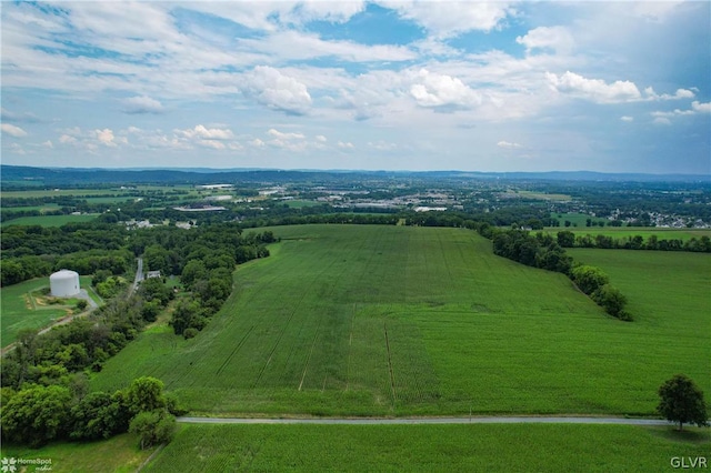 drone / aerial view with a rural view