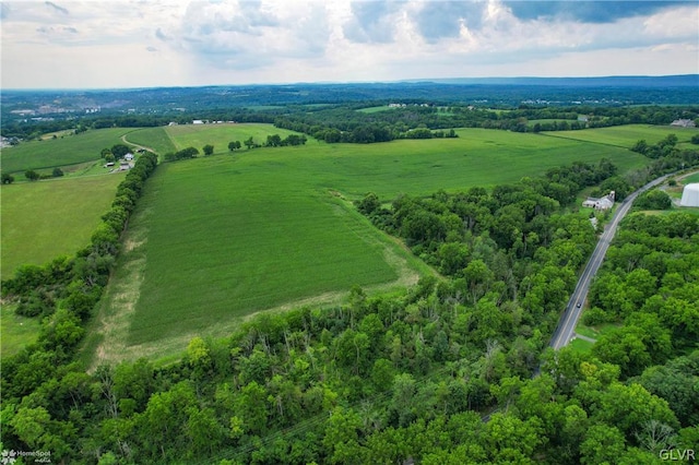 aerial view with a rural view