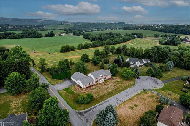 aerial view with a rural view