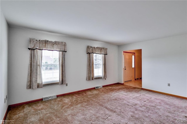 empty room featuring light carpet and a healthy amount of sunlight