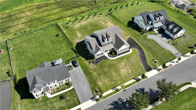 bird's eye view with a rural view