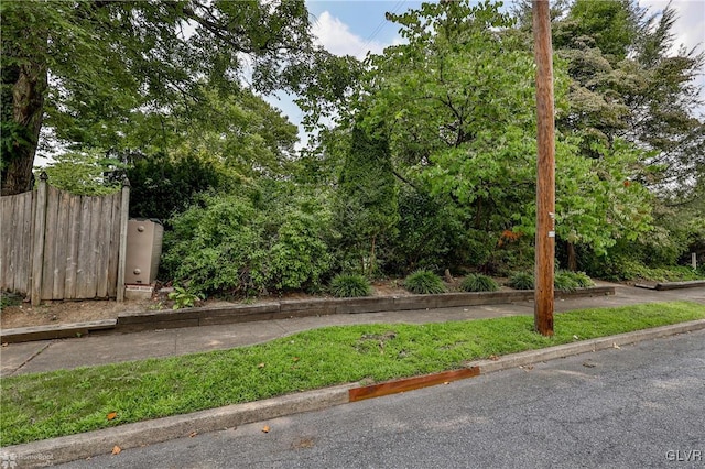 view of yard with fence