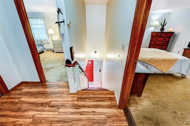 hallway featuring hardwood / wood-style floors