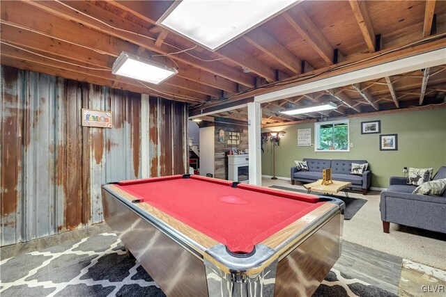 playroom featuring billiards