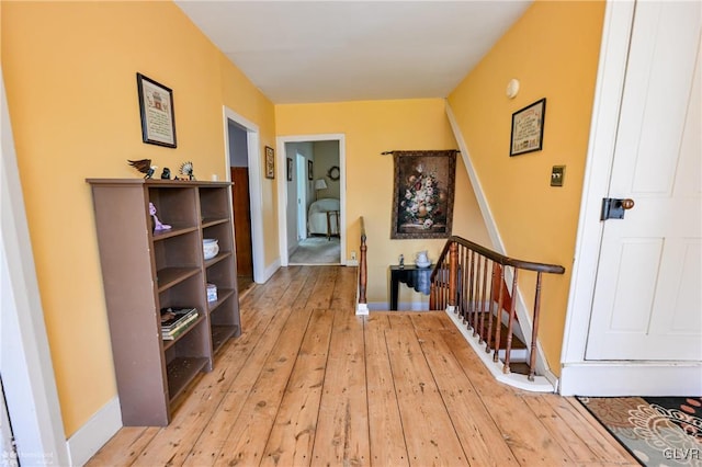 hall featuring light hardwood / wood-style flooring