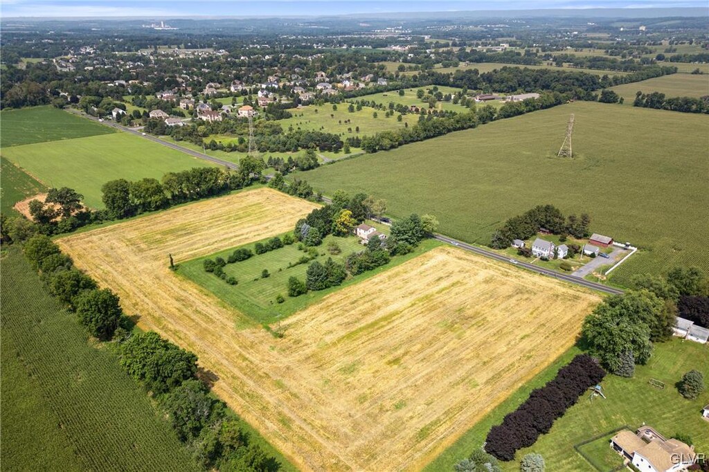 drone / aerial view with a rural view