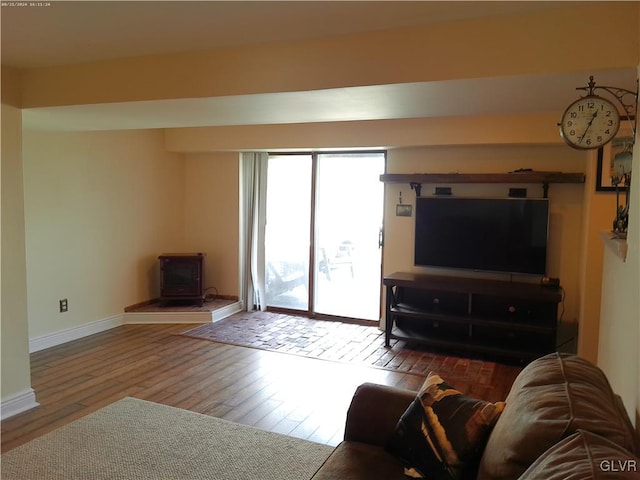 living room featuring wood-type flooring