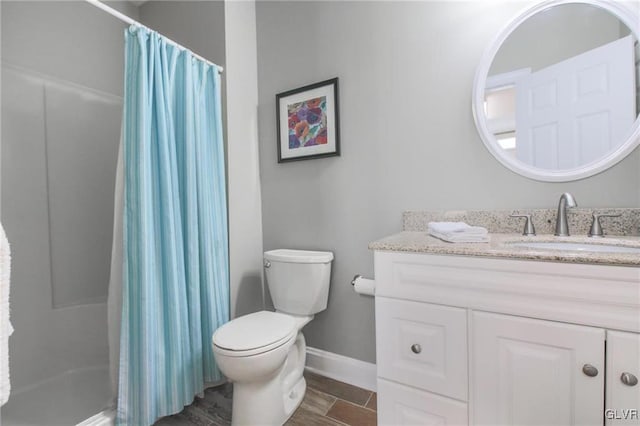 full bathroom with vanity, toilet, and shower / bath combination with curtain