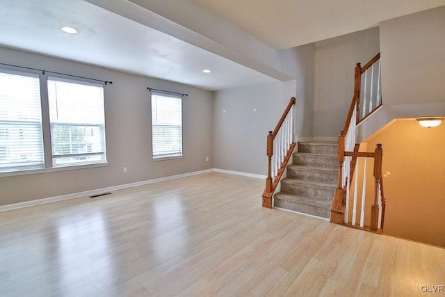 empty room with light wood-type flooring