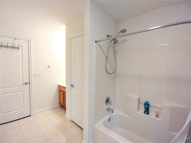 bathroom featuring vanity and shower / bathing tub combination