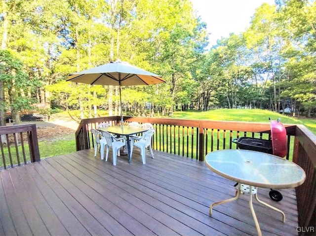 deck with a lawn