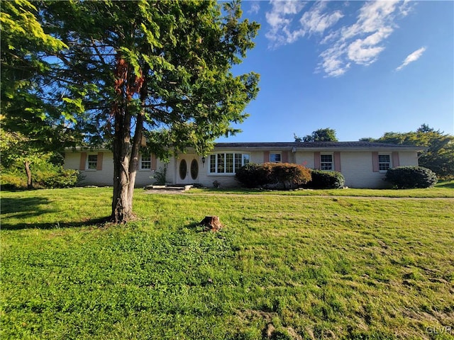 exterior space with a lawn