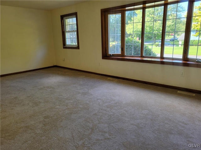 carpeted empty room featuring a healthy amount of sunlight