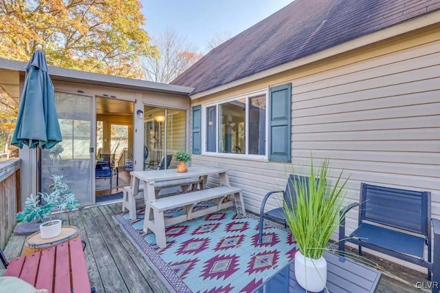 view of wooden deck