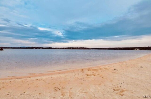 property view of water featuring a view of the beach