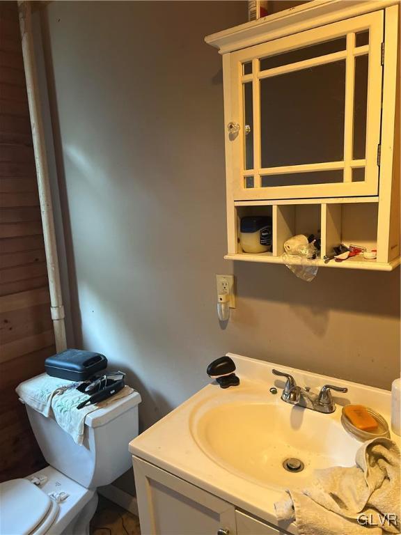 bathroom with vanity and toilet