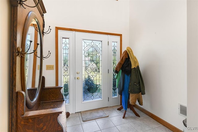 view of tiled entrance foyer