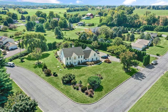 aerial view featuring a rural view