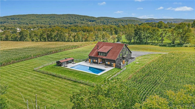 drone / aerial view featuring a rural view