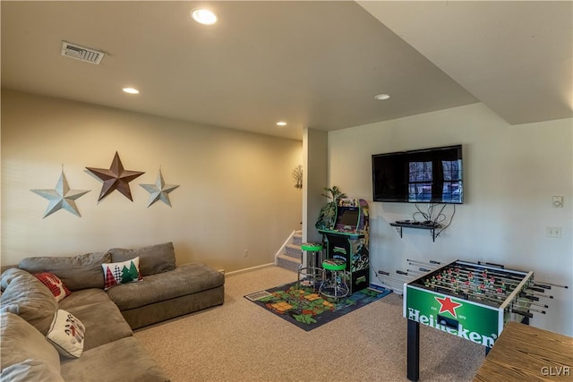 view of carpeted living room