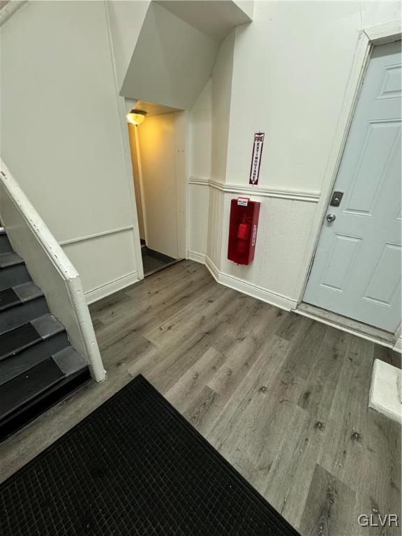 interior space featuring wood-type flooring