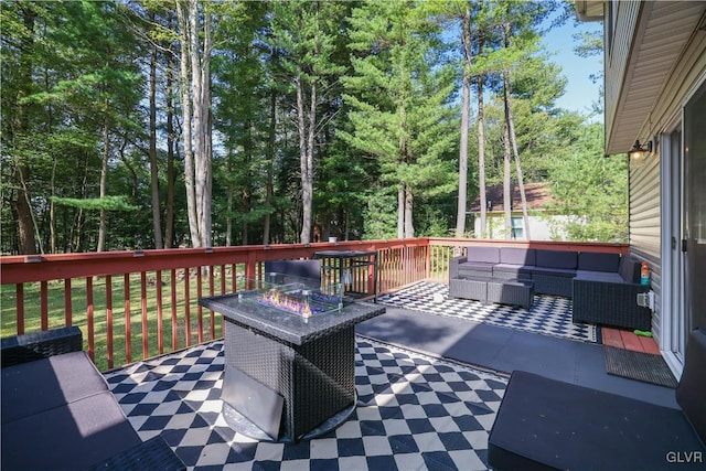 deck with an outdoor living space